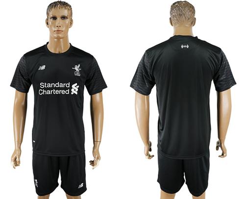 Liverpool Blank Black Goalkeeper Soccer Club Jersey